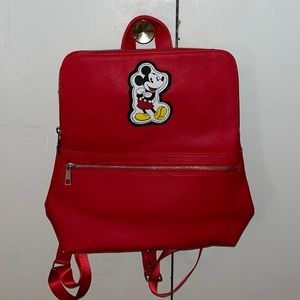 Disney Red fake-Leather backpack